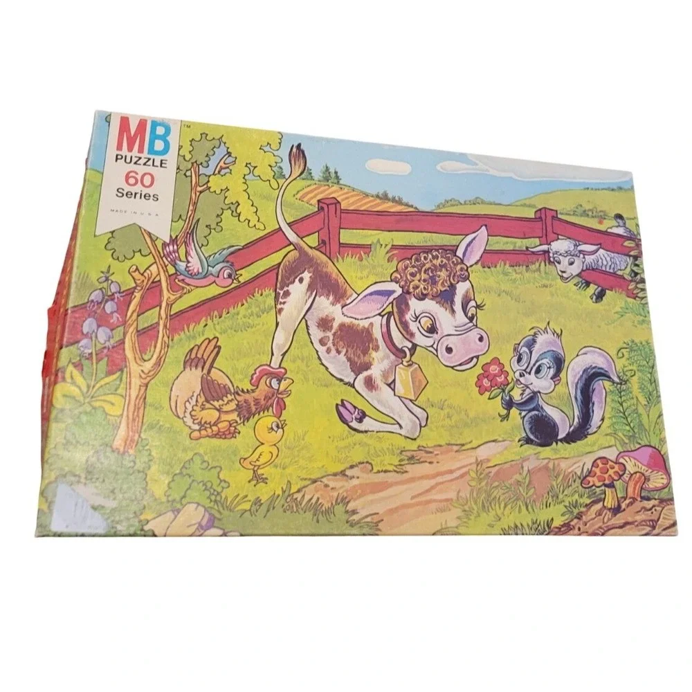 Milton‎ Bradley Farm Scene Puzzle 60 Series Vintage 1977 Kids Toy games Retro